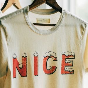 Men’s “Nice” Imogene and Willie tee